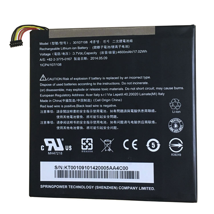 エイサー ACER Iconia Tab 8 A1-840FHD バッテリー